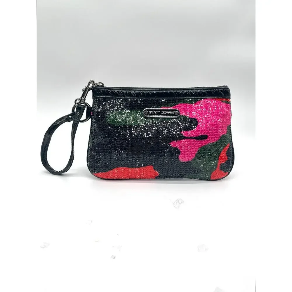 BETSEY JOHNSON Y2K Vintage Sequin Wristlet Bag
